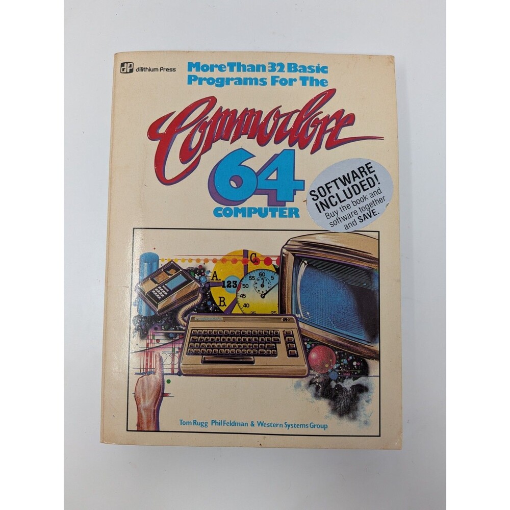 More Than 32 BASIC Programs Commodore 64 dilithium Press 1983 w/ Disk Retro